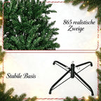 Árbol de Navidad artificial de 210 cm, 865 ramas con hojas artificiales realistas, imitación fiel del abeto Nordmann en color verde, decoración navideña festiva para el hogar (solo incluye el árbol de Navidad)