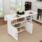 Mesa de comedor plegable rectangular móvil de 110x70x80 cm, multifuncional con 5 plataformas de almacenamiento y 5 ruedas con freno (4 fijas), ahorra espacio para cocina, casa, oficina, residencia estudiantil, estilo mármol blanco
