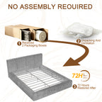 Cama de 160x200 cm con cabeza con relleno, armazón de acero reforzado, sin boxspring: montaje sencillo, alta estabilidad, no incluye colchón.