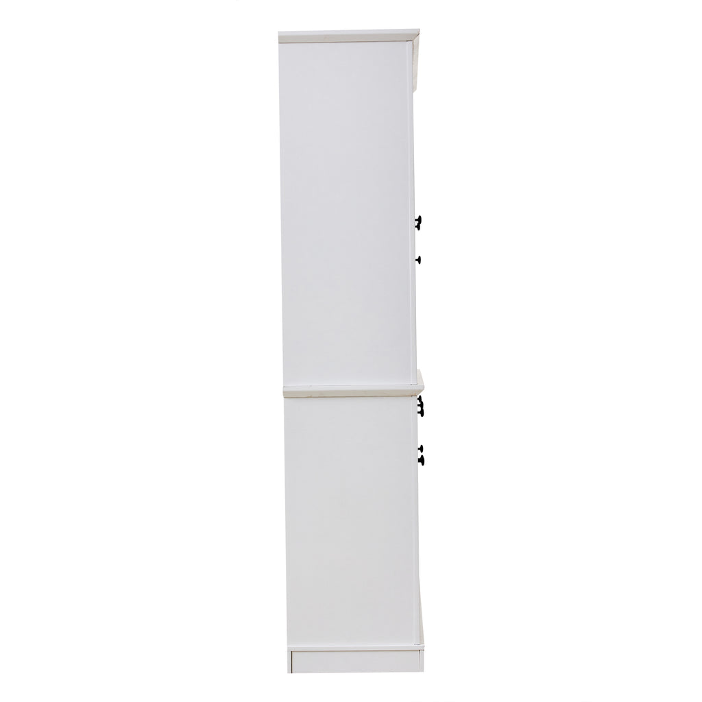 Vitrina N625P293053054055W) de 119,5*40*180cm, Vitrina de estantería con 4 cajones, Vitrinas con LED, Armario para el salón, Armario con 4 cajones y 5 puertas, Gran armario con 21 compartimientos de almacenamiento, MDF