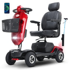 Vehículo eléctrico para mayores, motor de 300 W, capacidad de carga de 136 kg, autonomía de 25 km, soporte de cabeza giratorio de 360°, no requiere licencia de conducir. - A-MAX PLUS RED