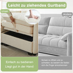 Sofa en U con espacio de almacenamiento, conjunto de sofás modular, compuesto por cuatro elementos de asiento y dos taburetes, sofá moderno con cojines y cojines de brazos, tapizado de chenille, armazón de madera sólida