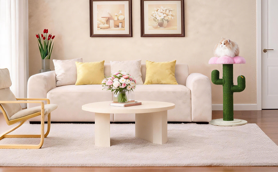 Arbol de gatos en forma de cactus – Arbol de gatos de 90 cm con tallos de sisal engrosados y protección anti-inclinación, arbol de gatos de diseño verde, columna de gatos, arbol de gatos para gatos, arbol de gatos para el hogar, arbol de gatos pequeño