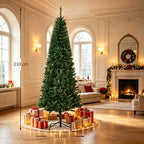 Árbol de Navidad artificial de 210 cm, 865 ramas con hojas artificiales realistas, imitación fiel del abeto Nordmann en color verde, decoración navideña festiva para el hogar (solo incluye el árbol de Navidad)