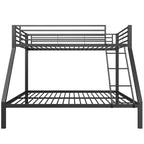 Cama bunk Metal 90/140 x 200 cm – Cama familiar y bunk con protección contra caídas, escalera segura y rejilla, construcción estable, silenciosa, para niños, jóvenes y adultos, Negro
