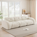Sofá sin armazón, módulo de sofá tres plazas extra grande, hecho de cómodo material chenille, ideal para el salón, diseño antiresbaladizo, sin necesidad de montaje, color beige claro