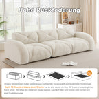 Sofá sin armazón, módulo de sofá tres plazas extra grande, hecho de cómodo material chenille, ideal para el salón, diseño antiresbaladizo, sin necesidad de montaje, color beige claro