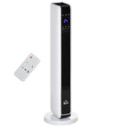 Heizlüfter eléctrico de 2200W con control remoto y temporizador de 8 horas, de ABS y PA, blanco y negro, compacto de 21x21x73 cm para calor eficiente