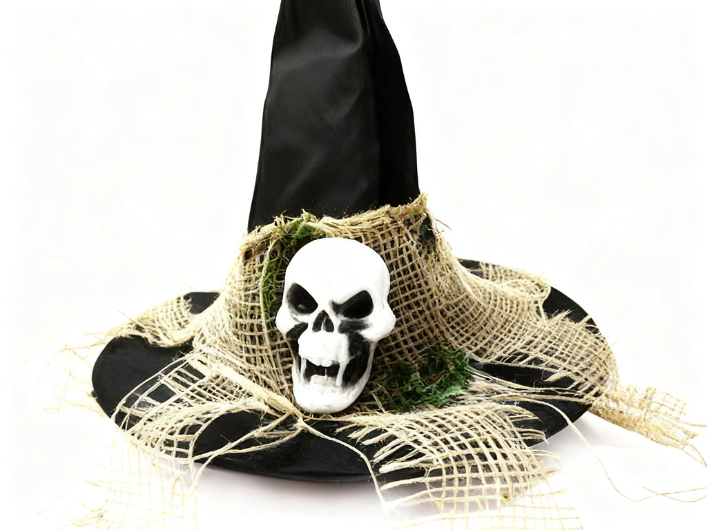 SOMBRERO DE BRUJA HALLOWEEN CON CABEZA DE FANTASMA MIXTO