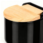 SALERO NEGRO SEMI CIRCULAR CON TAPA
