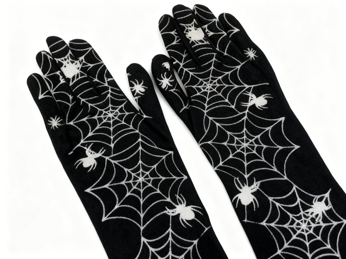 Guantes de Halloween con Telarañas