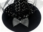 SOMBRERO TRICORNIO DE MALLA CON LENTEJUELAS PARA HALLOWEEN