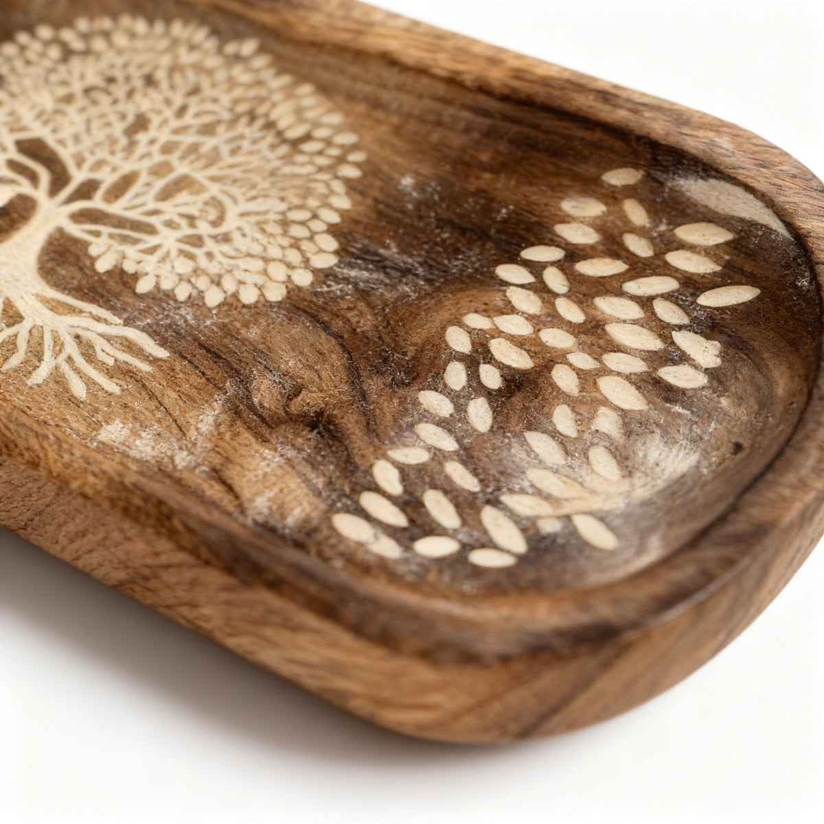Soporte Incienso de Madera con Diseño Árbol de la Vida