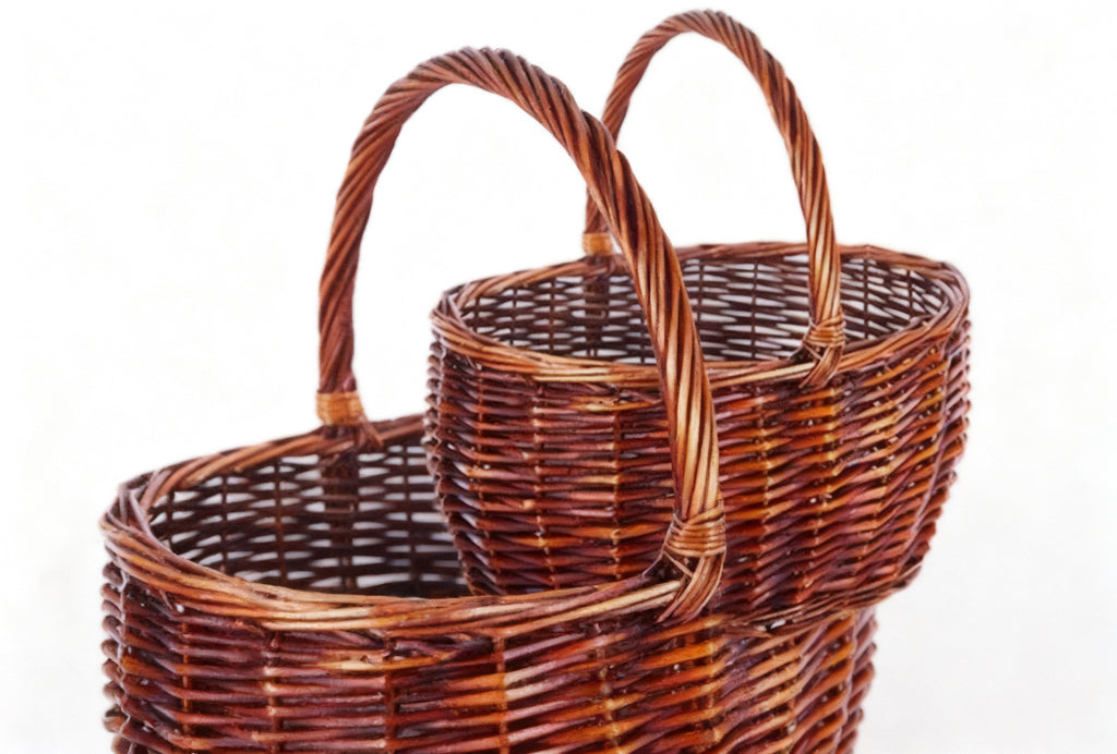 Cesta Mimbre Ovalada Caoba 42x32x21/42 cm