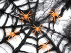 Tela de Araña Negra Halloween 100g con 10 Arañas