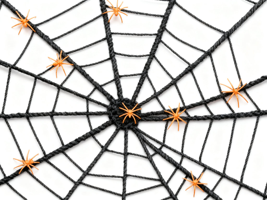 Tela de Araña Negra Halloween 200g con 20 Arañas