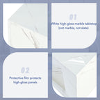 WF323710WAA) Moderno mesón LED, mesón para el salón, sofático, mesón de salón, mesón con brillo alto con control remoto, gran mesón con estampado de mármol (blanco)
