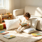 Weiße Faserkissen | Weich und atmungsaktiv für Bett und Sofa