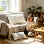 Weiße Faserkissen | Weich und atmungsaktiv für Bett und Sofa