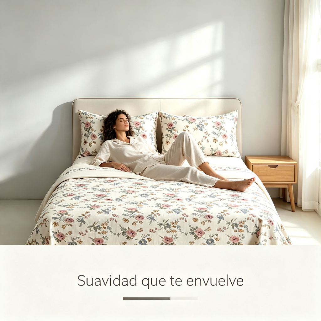 Bettwäsche-Set 4-teilig | Blumenmuster Rosa | Bettlaken + 2 Kissenbezüge | Weich und Atmungsaktiv