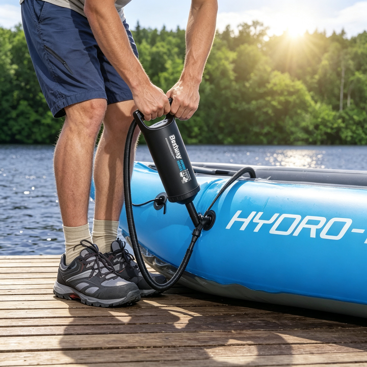 Bestway Hydro-Force Handpumpe 36 cm | Kajak, SUP und aufblasbare Produkte | 3 Ventiladapter
