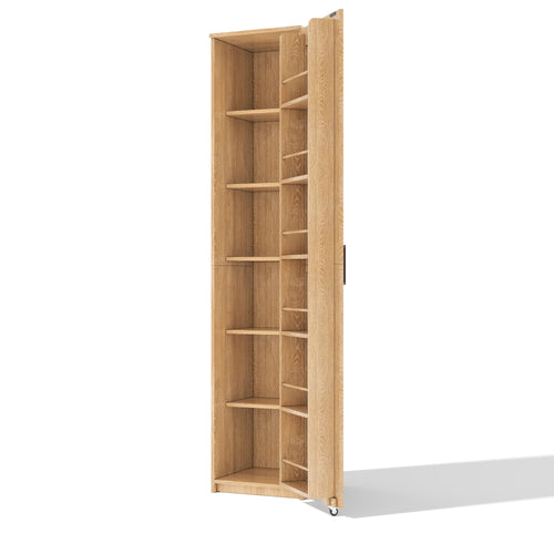 Kitchen cabinet, tall storage cabinet with door mounts and adjustable interior partitions, pantry cabinet for living room, dining room, and bathroom, 40 × 40 × 183 cm