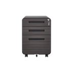 Caja de archivos móvil de 3 cajones para debajo de la mesa de oficina, negra. Almacenamiento moderno y versátil para archivos legales/cartas/A4, diseño anti-derrumbe con 5 ruedas, acero laminado frío, resistente al agua y a la humedad