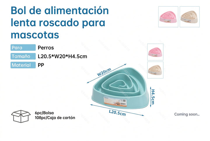 Bol de Alimentación Lenta Roscado para Perros