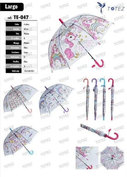 Paraguas TE-047 con diseño de unicornio