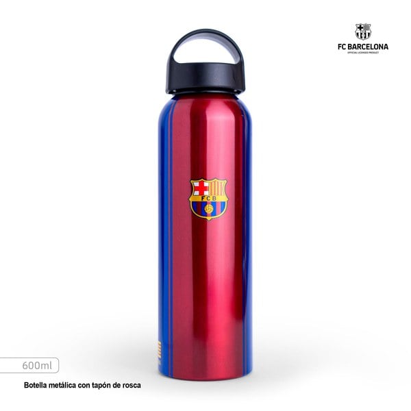 FCB Botella Metálica 600ml Tapón Rosca