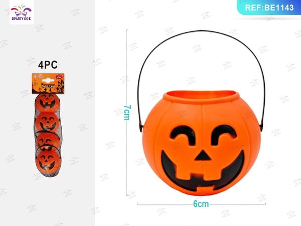 Cubo de Calabaza Halloween 4 piezas 6x7cm