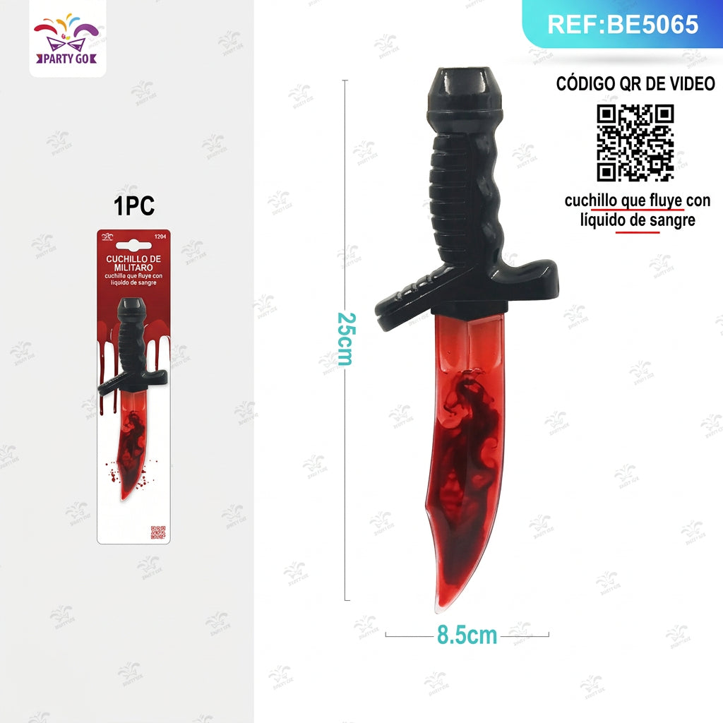 Cuchillo Daga Militar Sangriento para Halloween