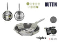 SARTEN ACERO INDUCCION TRIPLEX 22CM QUTTIN