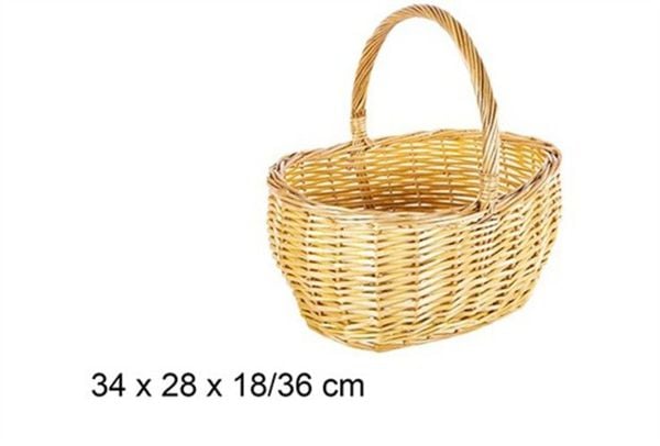 Cesta Mimbre Ovalada Miel 34x28x18/36 cm