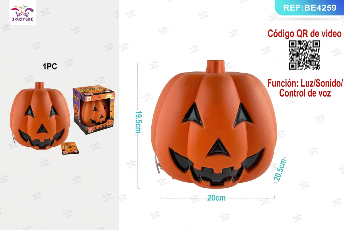 LAMPARA CALABAZA NARANJA CON SONRISA