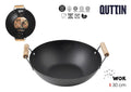 QUTTIN Wok 30cm con 2 Asas de Madera