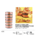 6 Rollos de Cinta Decorativa 19mm x 5,5m