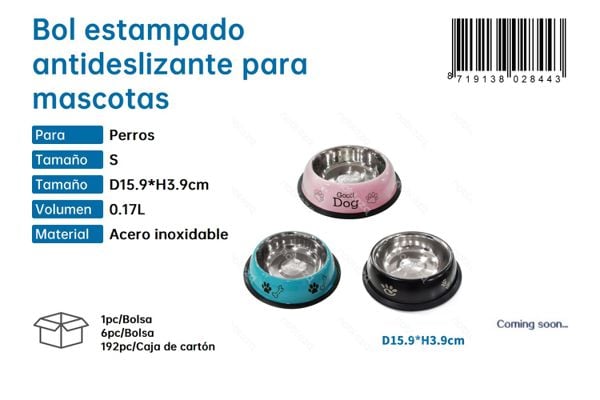 Bol antideslizante estampado para mascotas S