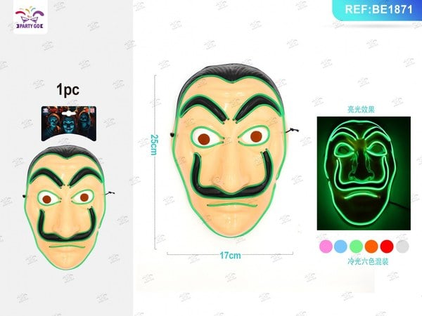 Máscara de Luz Fría Halloween con Batería