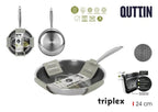 Sartén Acero Inducción Tríplex 24cm Quttin