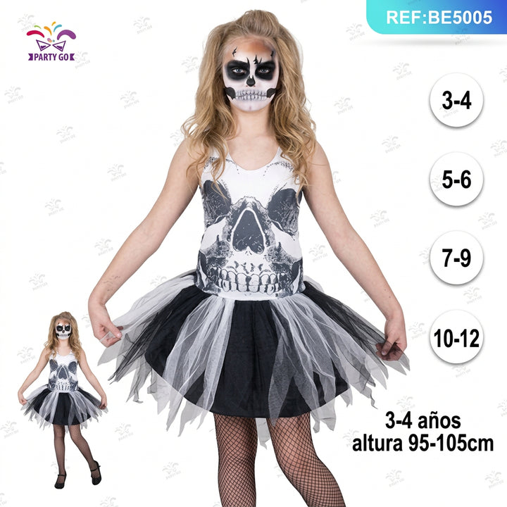 Vestido Esqueleto Niña 3-4 Años