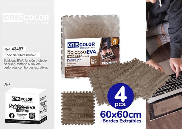 Baldosa EVA Madera Oscura 60x60cm 4pcs