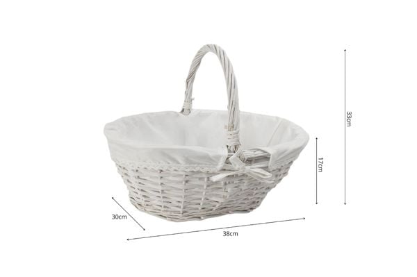 Cesta Mimbre Oval con Asa 38x30x17 cm