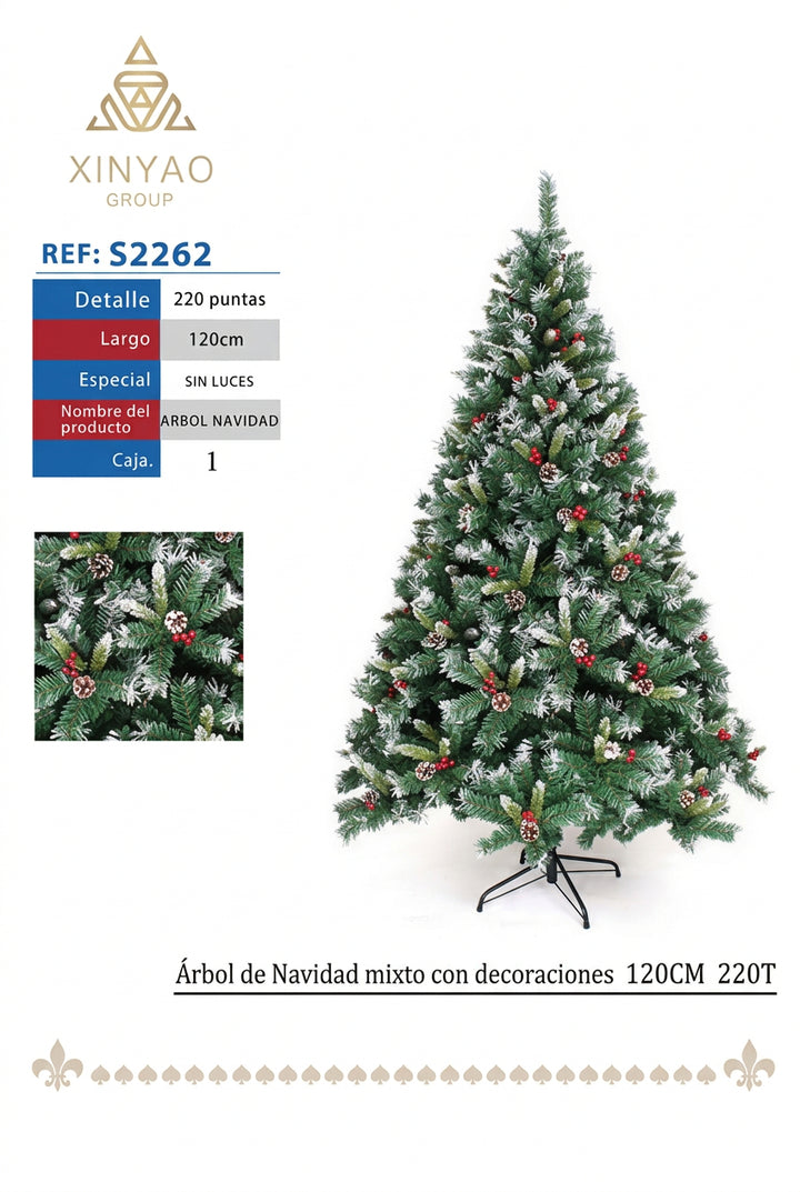 Arbol Navidad Con Adorno 120cm 220T