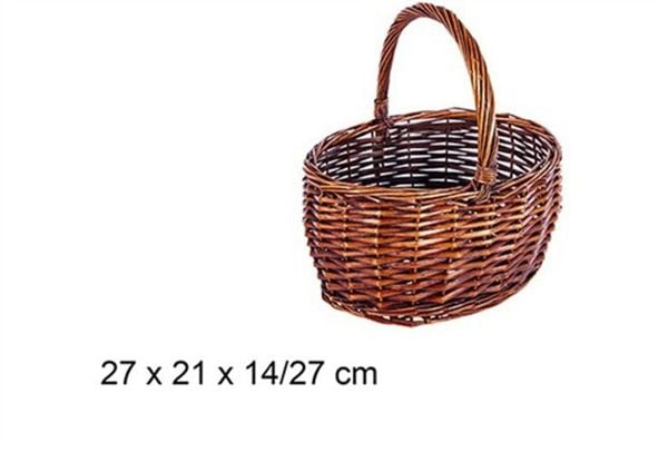 Cesta Mimbre Ovalada Caoba 27x21x14/27 cm