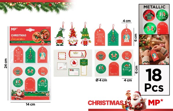 Set Etiquetas y Pegatinas Navideñas