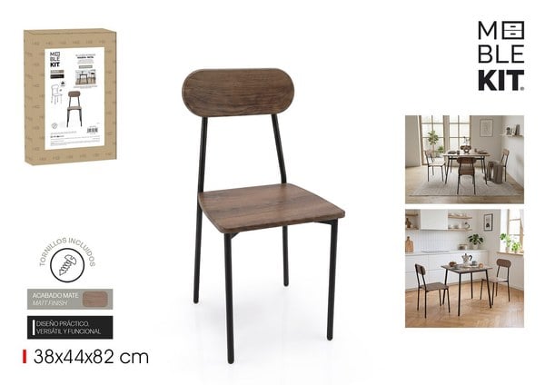 Silla Madera Metal Sigrid Moblekit