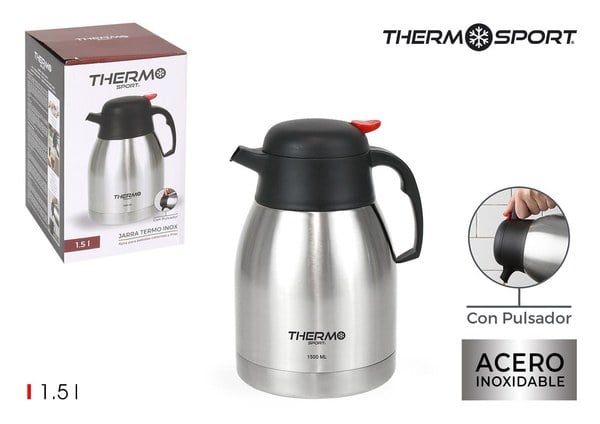 Jarra Termo Inox 1.5L C/Pulsador Thermosport