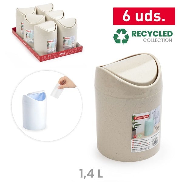 Papelera Tiny Eco Beige Pack de 6