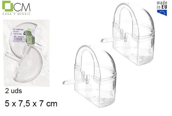 PACK 2 COMEDEROS PARA PÁJARO CON TAPA